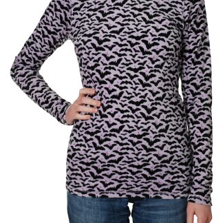 Duns Adult Velour LS Top in Bats Amethyst Orchid