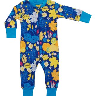 Duns Zip Suit in Fall Flowers Blue