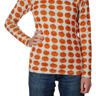 Duns Adult Velour LS Top in Pumpkins