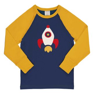 Maxomorra LS Raglan Top in Rocket