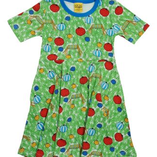 Duns Short Sleeved Skater Dress in Christmas Bauble