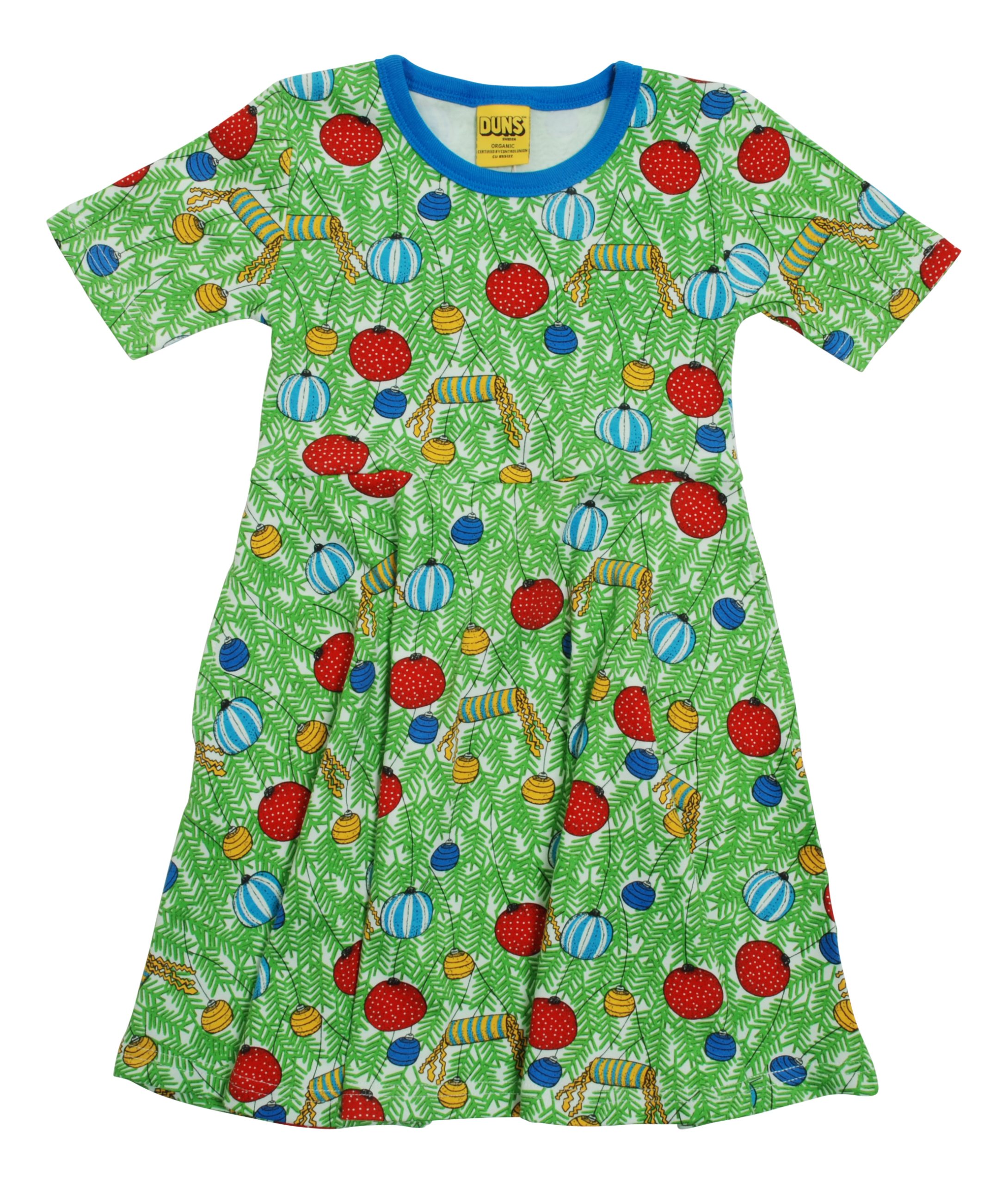 Duns Short Sleeved Skater Dress in Christmas Bauble