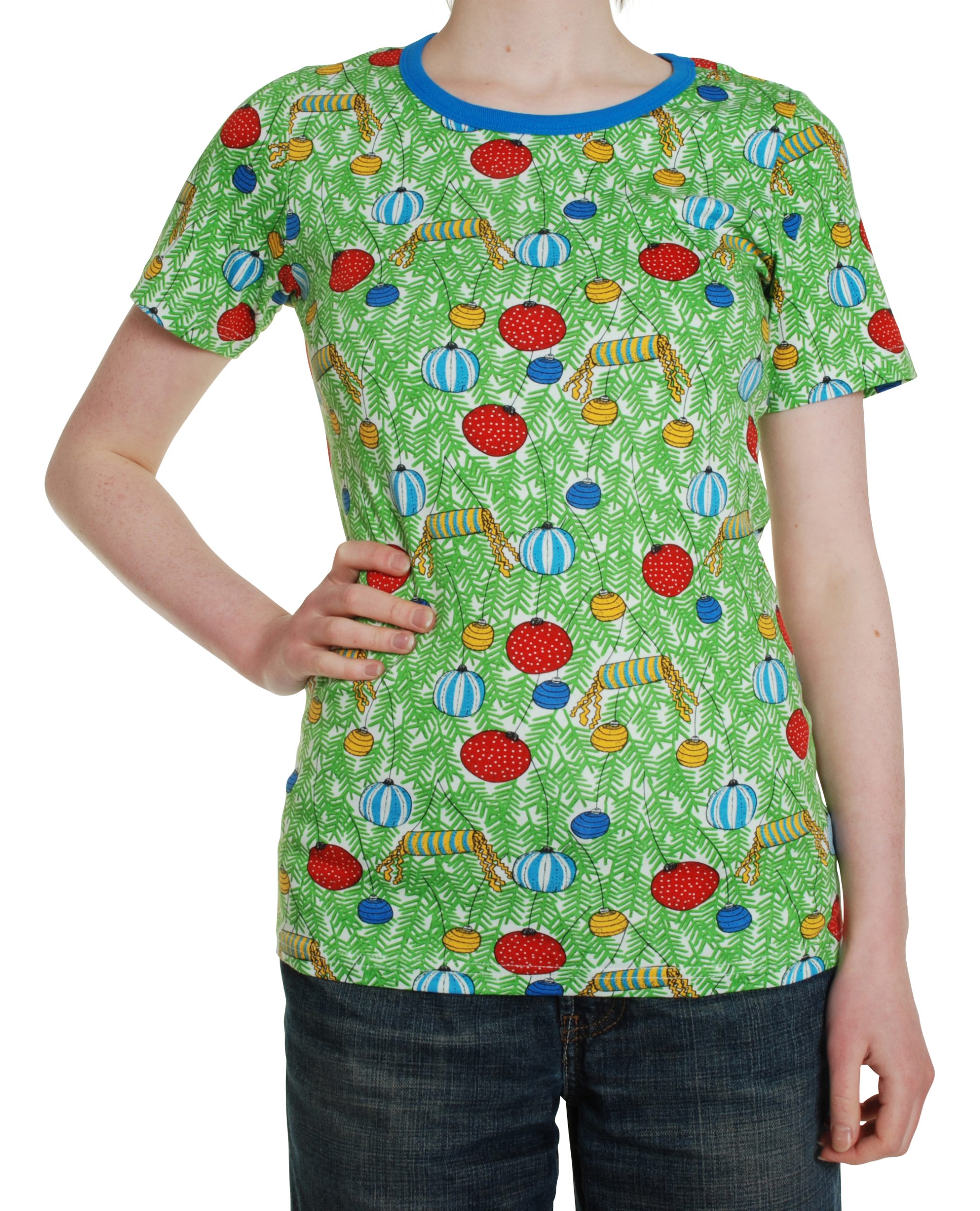 Duns Adult Short Sleeved Top in Christmas Bauble