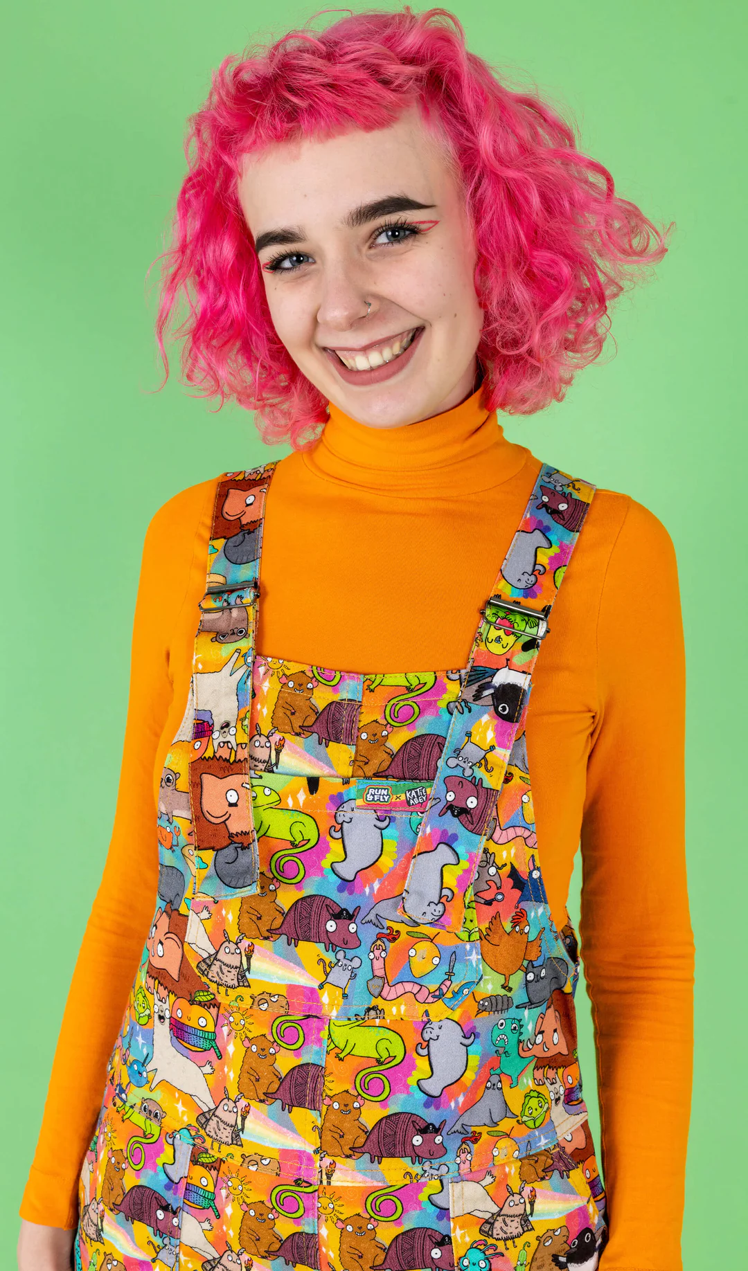 DESIGN - Tuta Jumpsuit A Fondo Ampio Con Spalline Sottili Allacciata Al Collo In Twill Color Ruggine