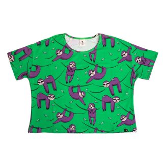 Mullido Adult Crop Top in Green Sloth