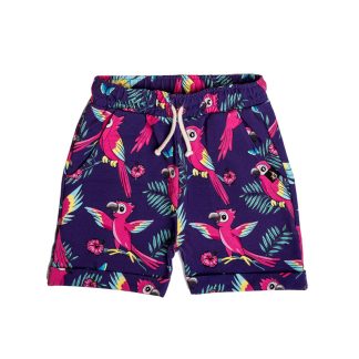 Mullido Shorts in Purple Parrot