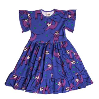 Mullido Spring Dress in Purple Sloth