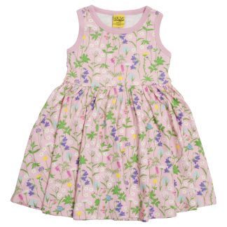 Duns Sleeveless Gather Dress in Wild Flowers Pink