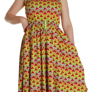 Duns Adult Twirly Dress in Radish - Rainbow Stripe Pastels
