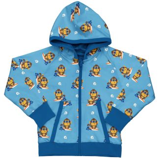 Maxomorra Reversible Monkey Print Hooded Cardigan