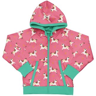 Maxomorra Reversible Unicorn Print Hooded Cardigan