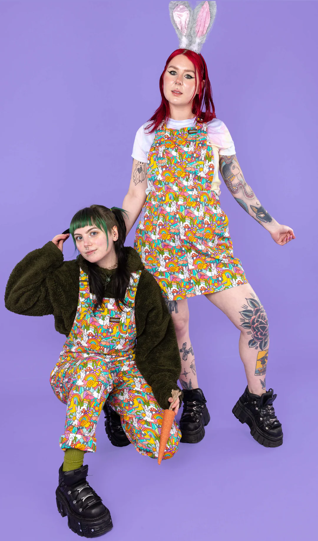 Run & Fly Some Bunny Loves You Stretch Twill Dungarees - Image 6