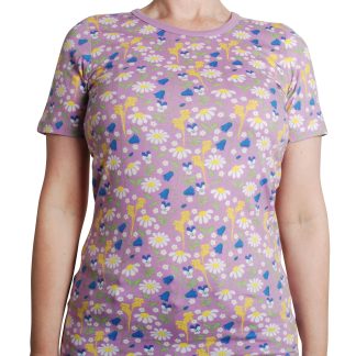Duns Adult Short Sleeved Top in Summer Days Violet Tulle