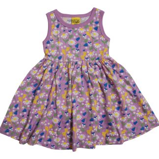 Duns Sleeveless Gathered Dress in Summer Days Violet Tulle