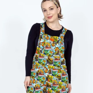Run & Fly Tarot Dinosaur Stretch Twill Dungarees