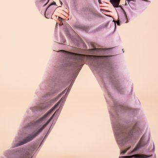 Mullido Velvet Flared Trousers in Dusty Rose