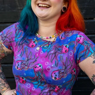 Run & Fly Jellyfish Stretch Belted Tea Dress with Pockets