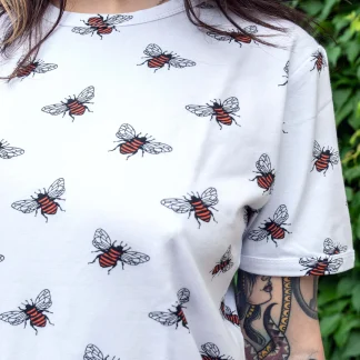 Run & Fly White Bee T-Shirt