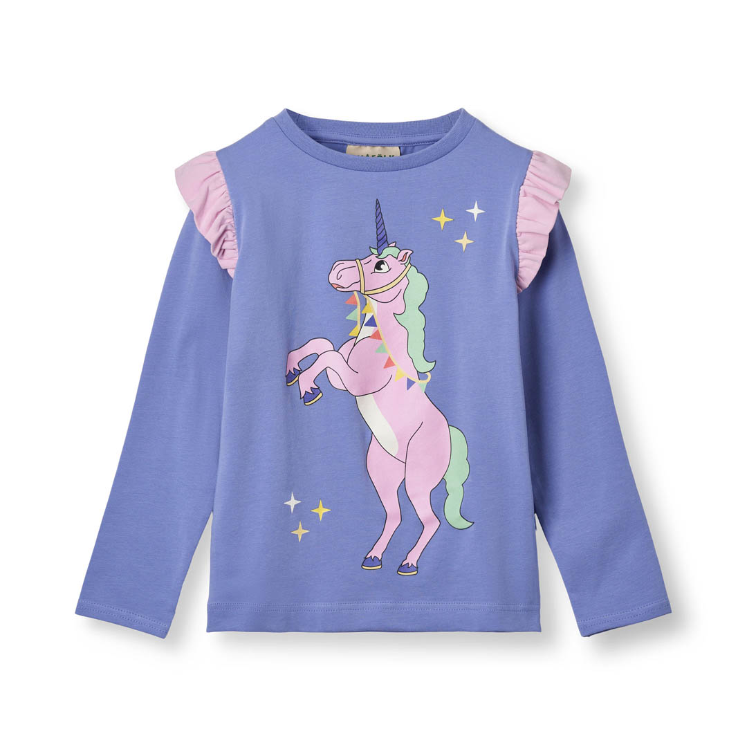 Smafolk Long Sleeved Top with Unicorn - Purple Delight