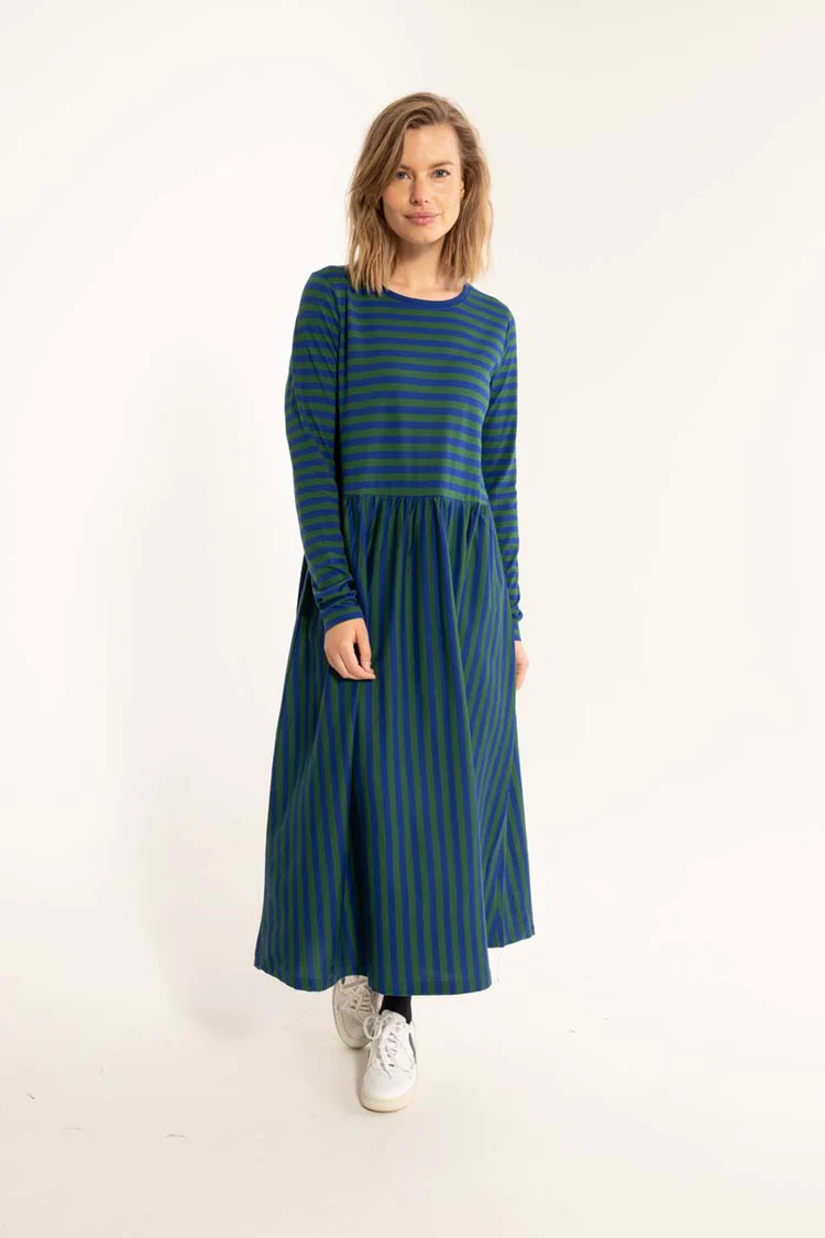Danefae Danebasic Kroeyer LS Dress Deep Blue & Dark Pine