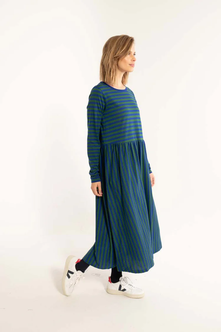 Danefae Danebasic Kroeyer LS Dress Deep Blue & Dark Pine - Image 4