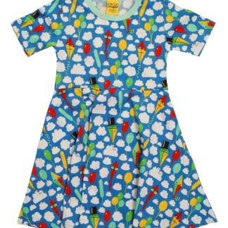 Duns Skater Dress in Kite and Clouds Blue