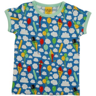 Duns Short Sleeved Top in Kite and Clouds Blue