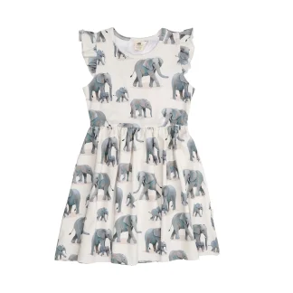Walkiddy Elephants Ruffle Dress