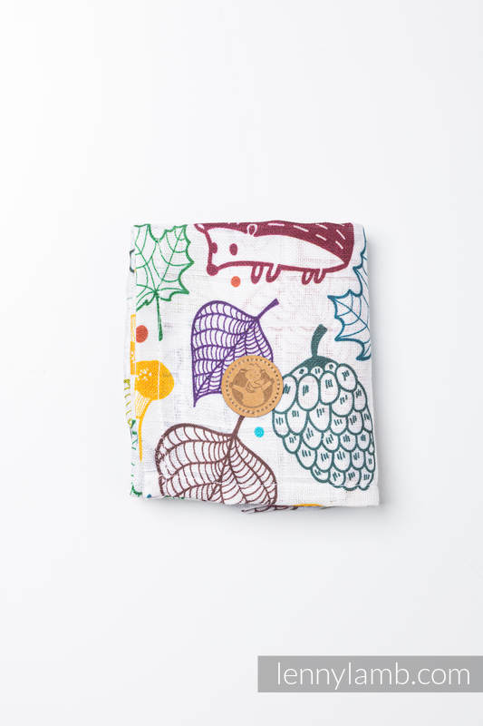 LennyLamb Muslin Square in Under the Leaves Hedgehog White - Image 7