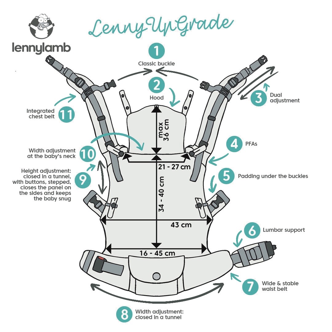 LennyLamb LennyUpGrade Baby Carrier, Standard Size, Enchanted Nook - Cocoa - Image 14