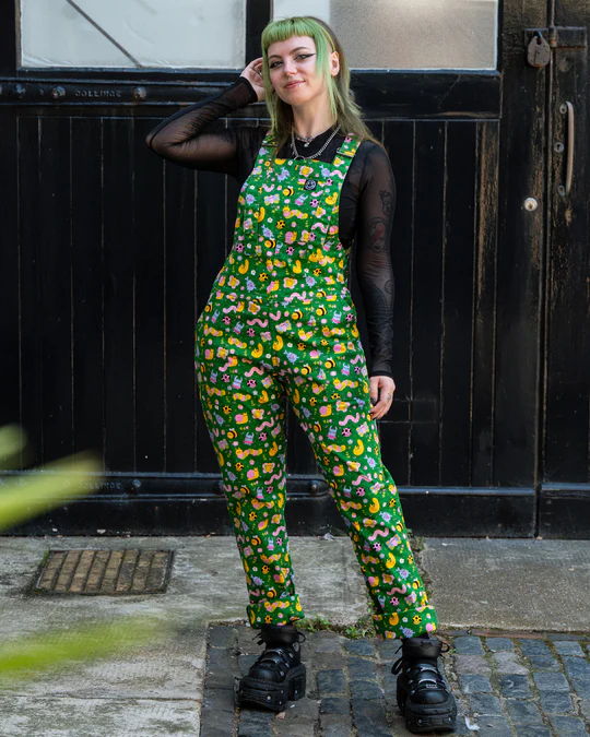 Rebel Romance x Dipstick Store Bugs Stretch Dungarees - Image 3