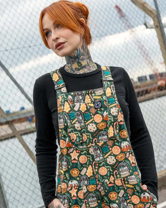 Rebel Romance Yuletide Treats Stretch Dungarees
