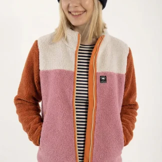 Danefae Danebirk Fleece Zip-Up Old Rose / Rust / Light Beige