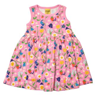 Duns Sleeveless Gather Dress in Happy Flower Lilac Chiffon