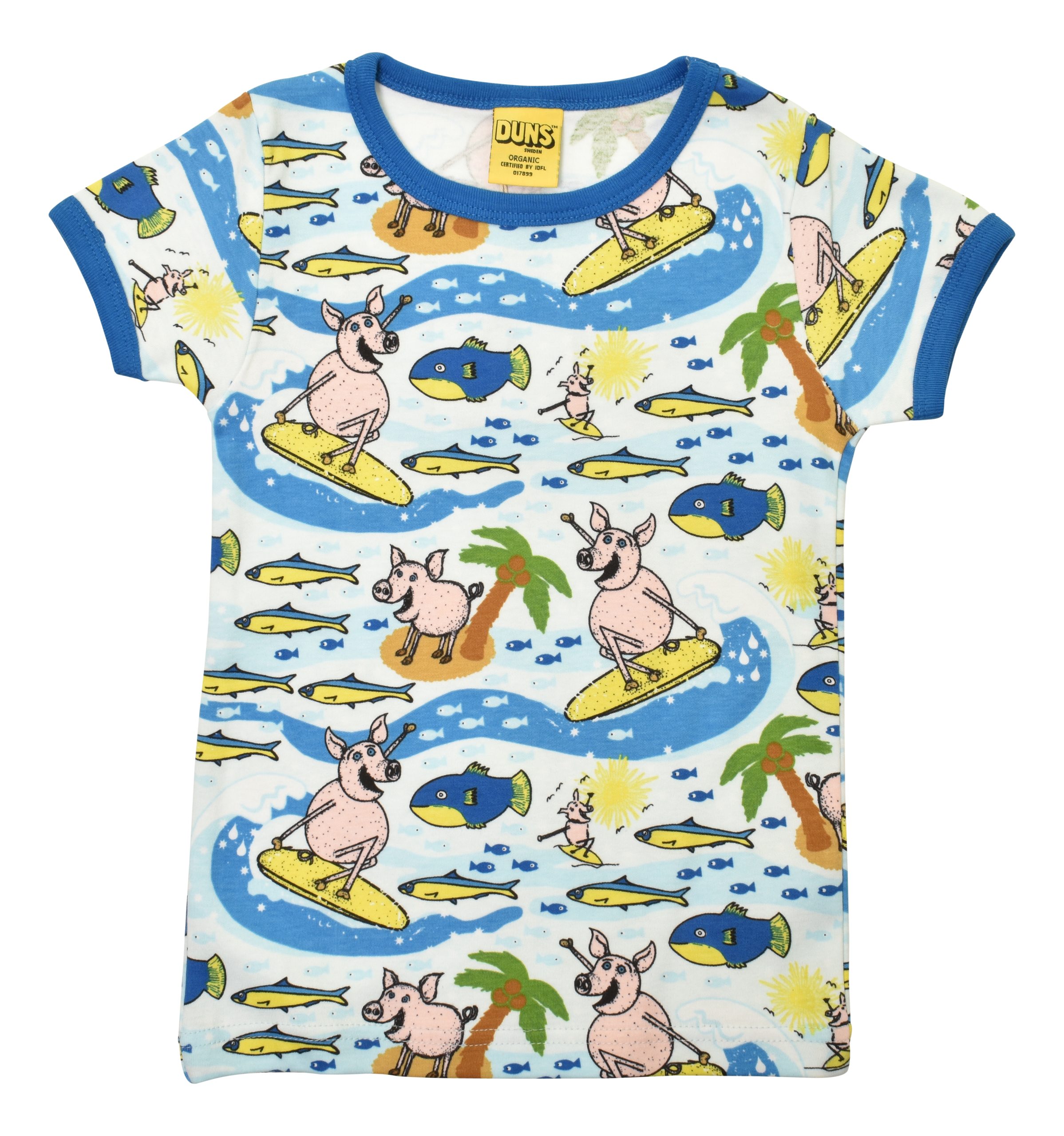 Duns Short Sleeved Top in Surf Pig Skydiver Blue