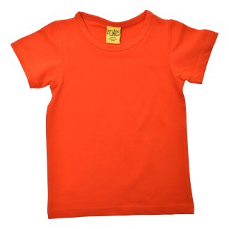 Duns / More Than a Fling Short Sleeved Top in Orange Com Red
