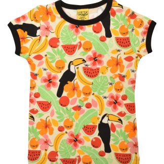 Duns Short Sleeved Top in Toucan Vanilla Custard