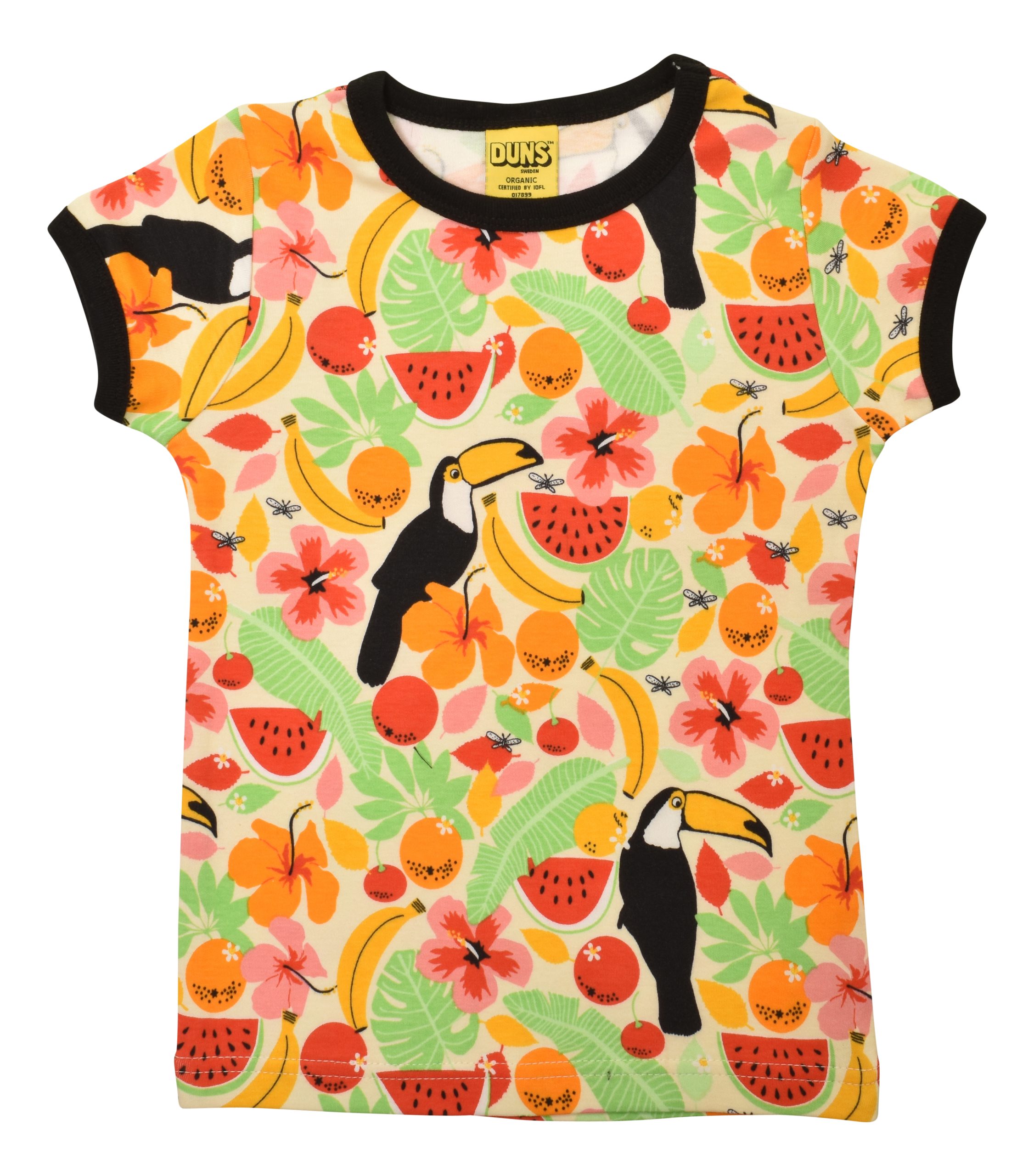 Duns Short Sleeved Top in Toucan Vanilla Custard