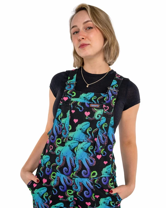 Run & Fly Octopus Love Stretch Twill Dungarees