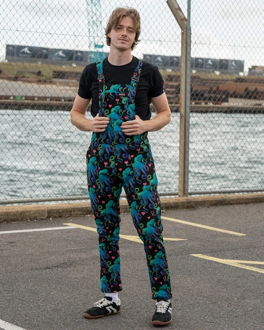 Run & Fly Octopus Love Stretch Twill Dungarees - Image 8